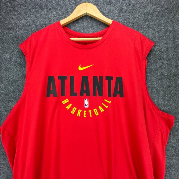 Nike Atlanta Hawks NBA Team-Issued Dri-Fit Practice Jersey 4XL Red 2017 HSE RARE - Picture 2 of 14